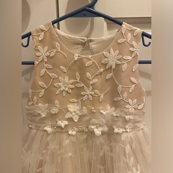 Anthropologie Princess Daliana Jessie Beaded Floral Tulle Flower Girl Dress - Picture 4 of 7